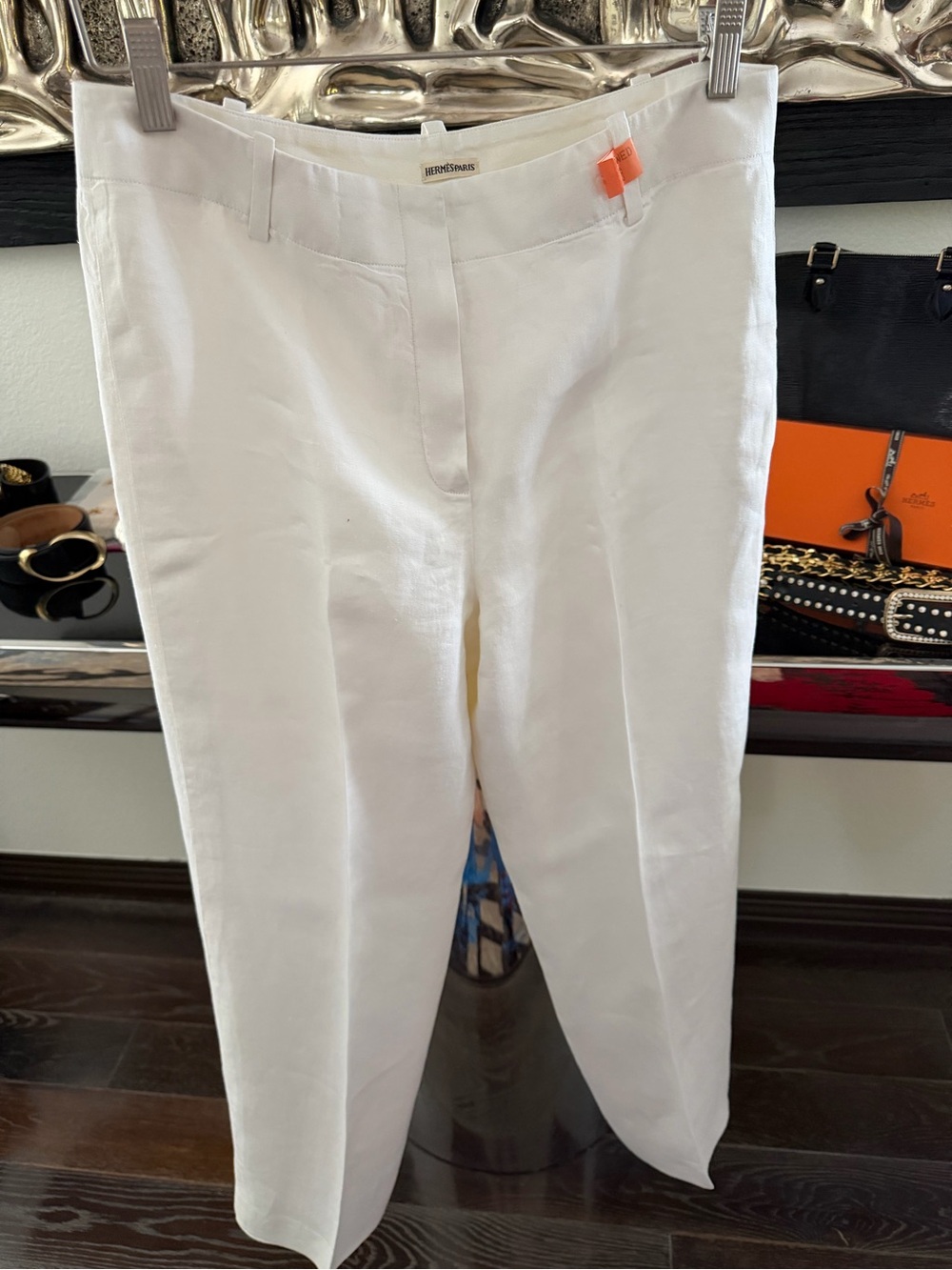 HERMÈS Vintage Wide-Leg Linen Trousers - Picture 4 of 8